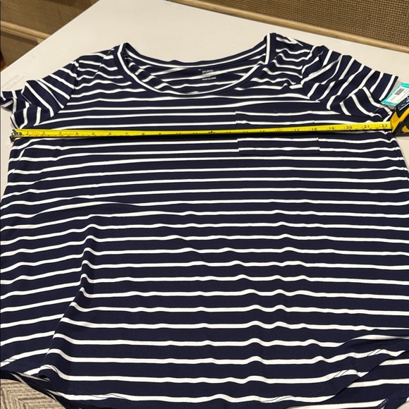 Market & Spruce- Elaine Pocket Short Sleeve Tee. Size XXL. Navy. Stripes. NWT - Picture 13 of 15